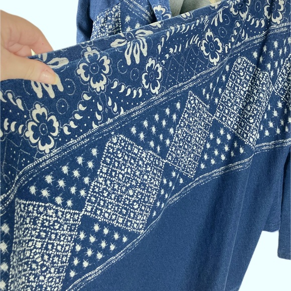 Free People FP Movement  Shibori Swing Cardigan Hoodie Indigo SZ M - Picture 8 of 14